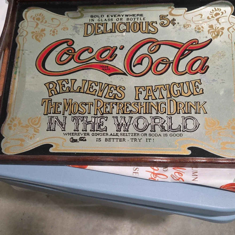 Coca-Cola Retro Sign with Red and Cream Text